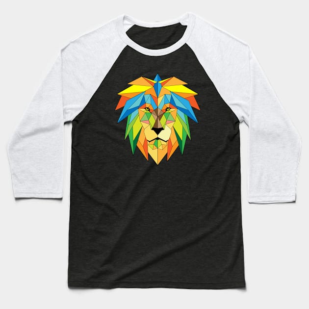 Lion Geometric Africa Safari Lioness Funny Gift Baseball T-Shirt by bigD